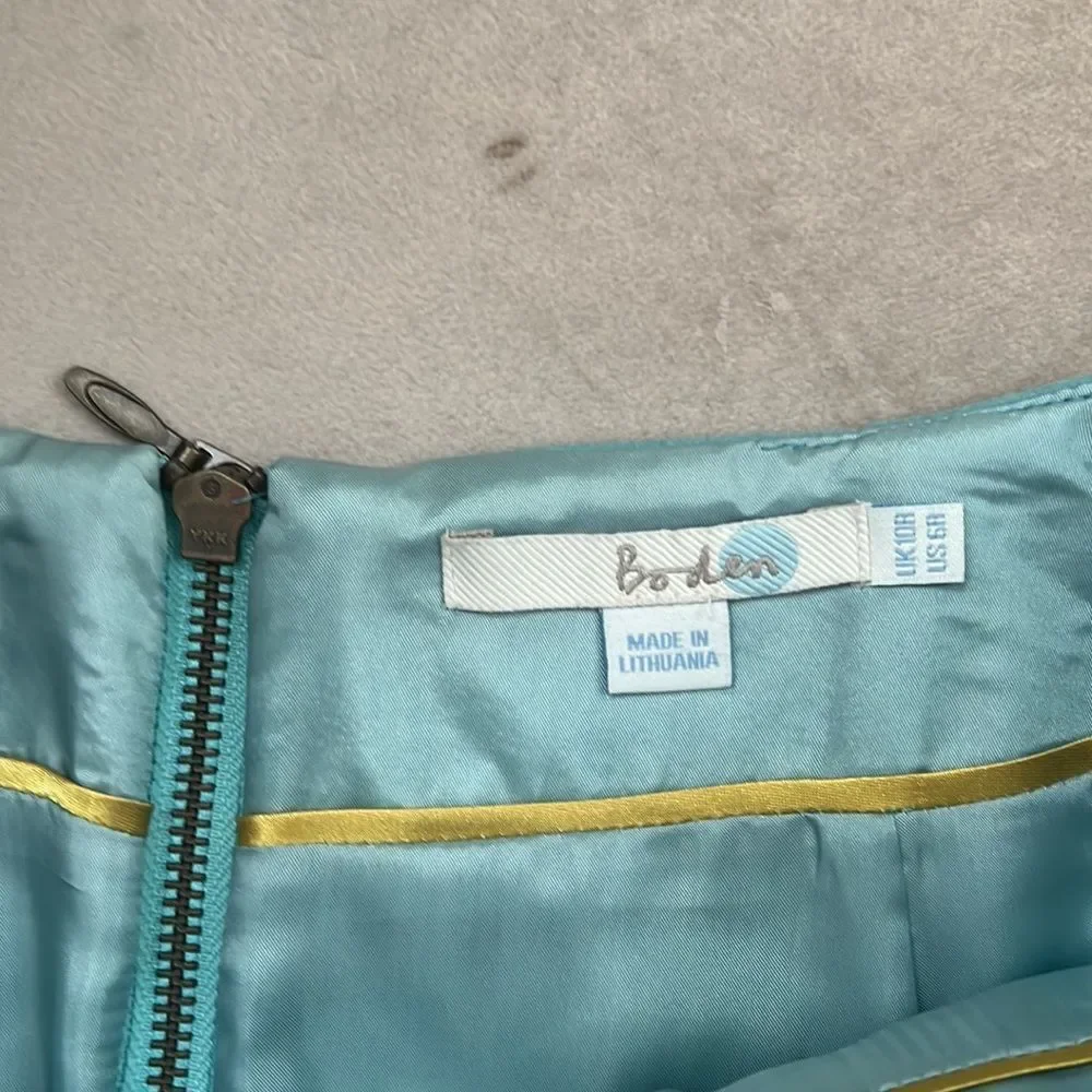 *Boden* Lined Cashmere/Wool *Tiffany Blue* Skirt Medium Size 6 R